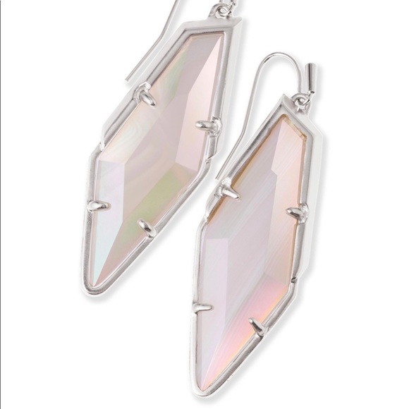 NWT Kendra Scott RARE & Retired Bexley Earrings Iridescent Agate & Silver😊 - Picture 10 of 14